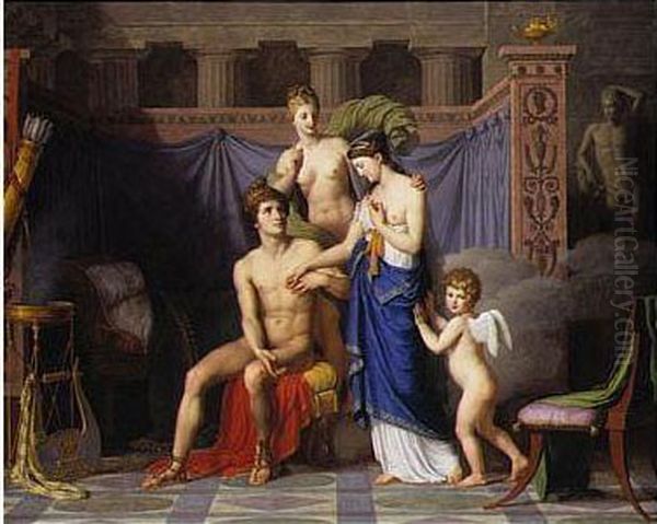 The Seduction Of Helen Of Troy Oil Painting by Heinrich Christoph Kolbe