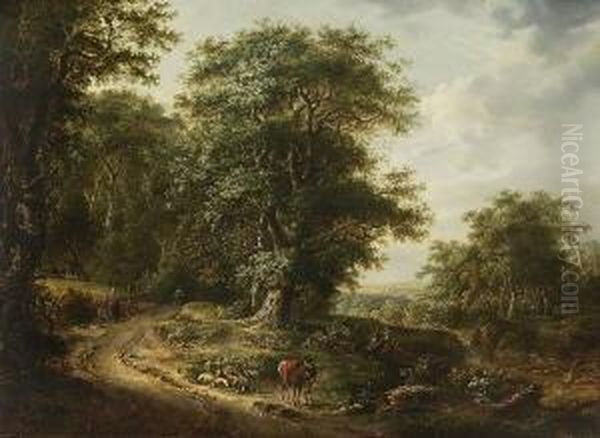 Waldlandschaften. Oil Painting by Johann Jakob Koller