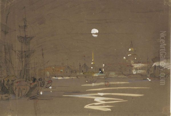 Blick Auf St. Petersburg Oil Painting by Carl Ivanovitch Kollmann