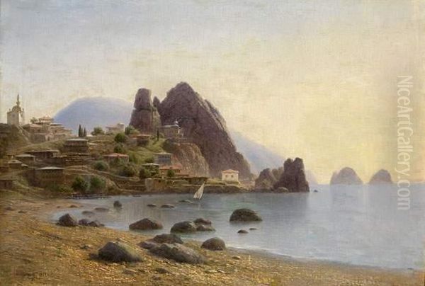 View Of Gurzuf, Crimea Oil Painting by Gavril Kondratenko