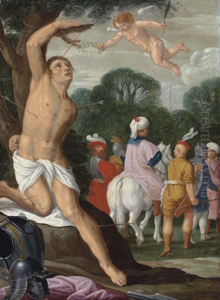 The Martyrdom Of Saint Sebastian Oil Painting by Johann Konig