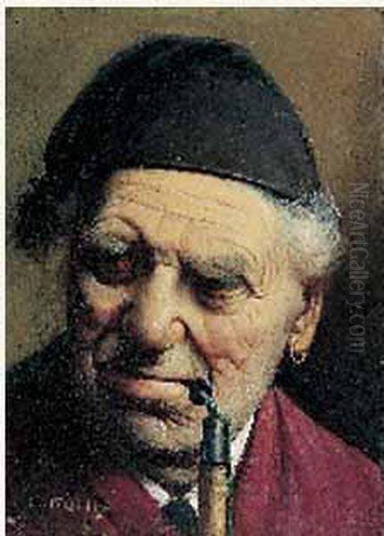 Portrait D'homme A La Pipe Oil Painting by Johann Heinrich Konig