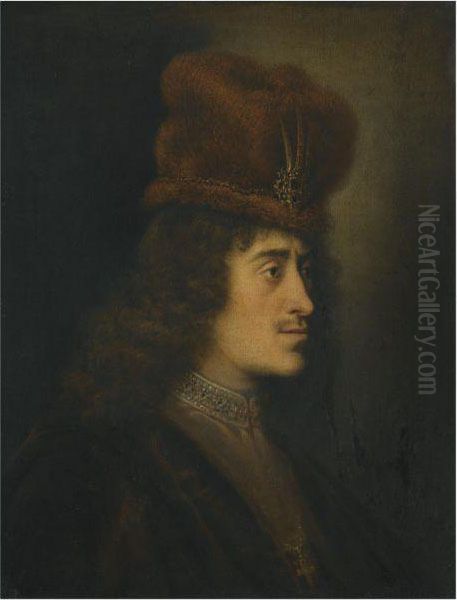 A Tronie Of A Man In A Red Hat Oil Painting by Salomon Koninck