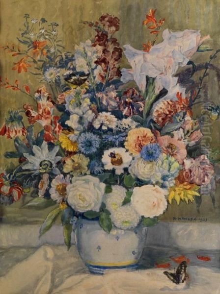 Blumenstilleben Oil Painting by Rudolf Konopa