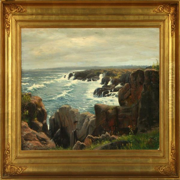 Costal Scenery From Bornholm Oil Painting by Elise Konstantin-Hansen