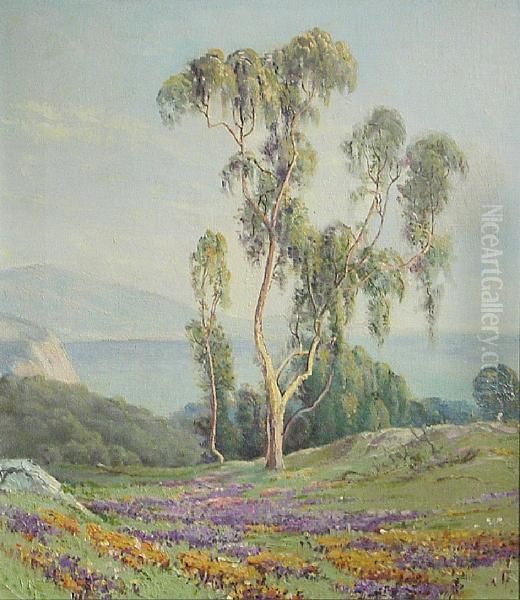 Lone Purple Eucalyptus Oil Painting by Louise Charlotte Koogh Holtum