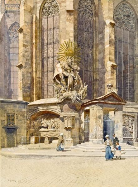 Der Wiener Stephansdom Oil Painting by Franz Kopallik