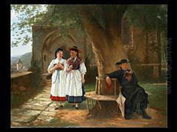 Der Kirchgang Oil Painting by Theodor Hermann Wil. Koppen