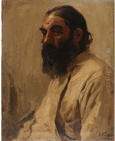 Portrait Of A Bearded Man Oil Painting by Alexei Michailovich Korine