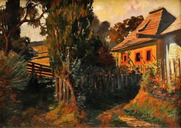 Na Okraji Dediny Oil Painting by Ervin Kormendi-Frim