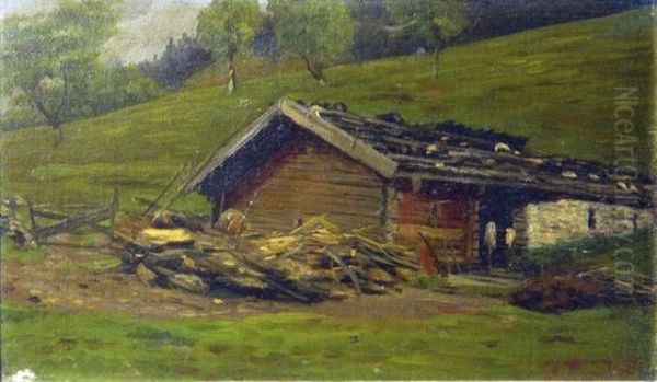 Heuschober Oil Painting by Julius Kornbeck