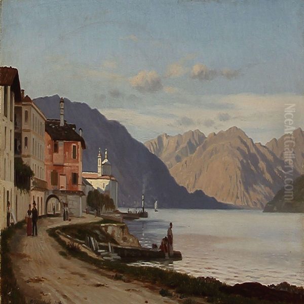 Canobbio Lago Maggiore Oil Painting by Peter Kornbeck