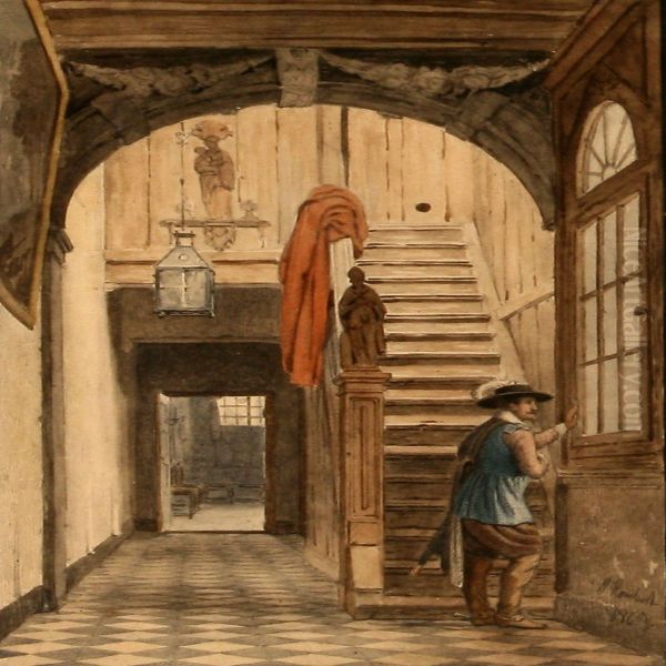 In A House From The 16th Century Inantwerpen Oil Painting by Peter Kornbeck