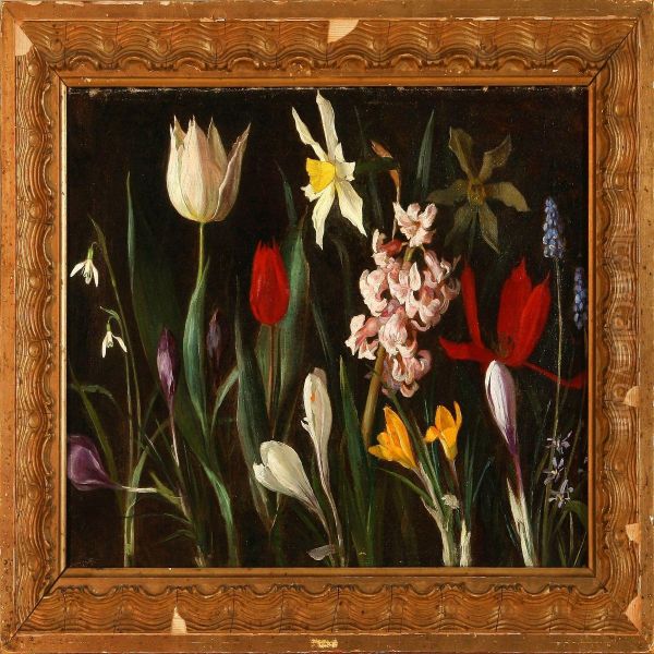 Spring Flowers Oil Painting by Valdemar Kornerup