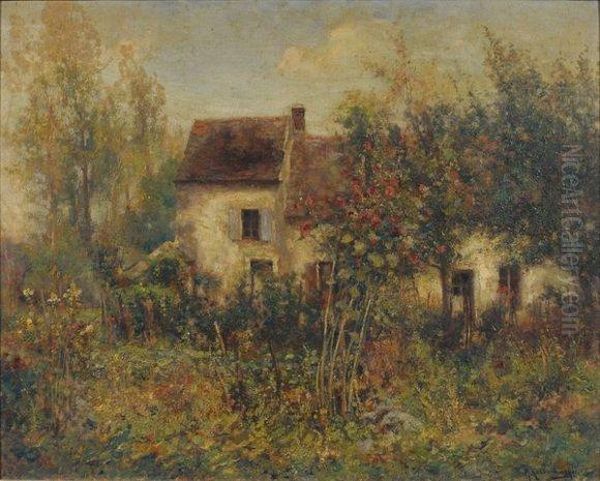 Maison Dans Un Jardin Fleuri Oil Painting by Michel Korochansky