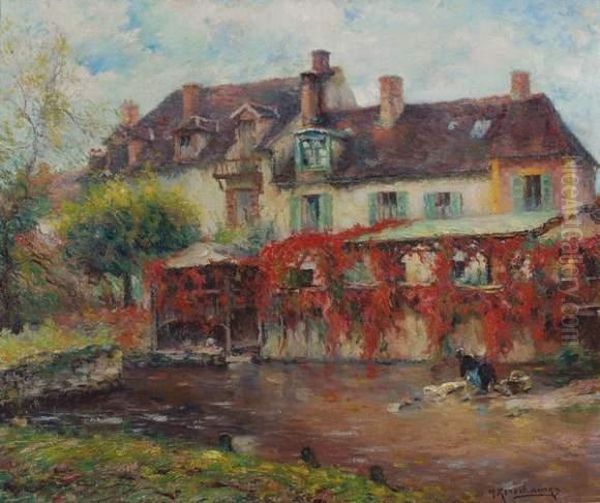 Les Lavandieres Oil Painting by Michel Korochansky