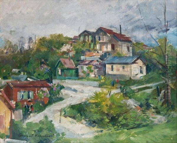 View Of The Village Oil Painting by Konstantin Alexeievitch Korovin