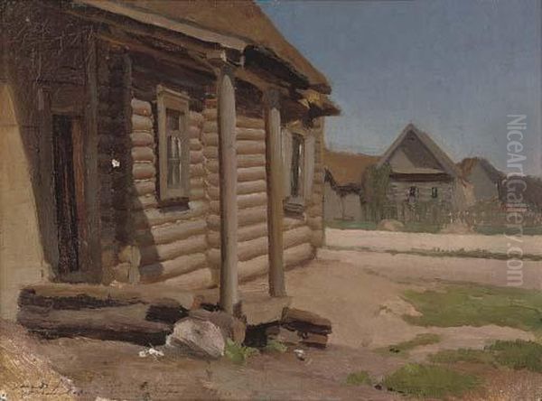 Izba Oil Painting by Sergei Alexeivich Korovin