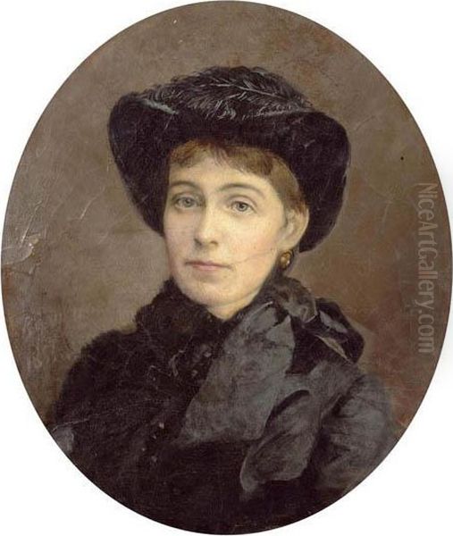 Portrait Of A Lady Oil Painting by Alexej Iwanowitsch Korsuchin