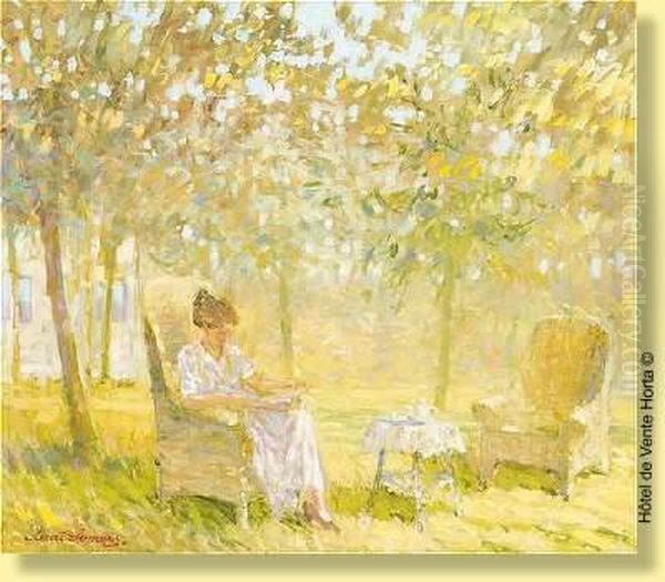 La Lecture Au Jardin Oil Painting by Henry Somers Kortright