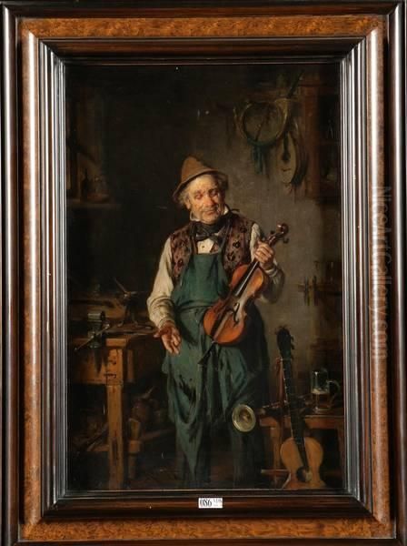 Le Luthier Dans Son Atelier Oil Painting by Koruth