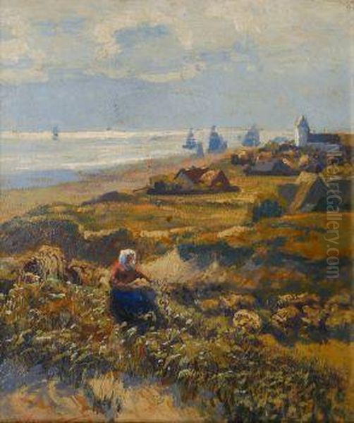 Blick Auf Die Kuste Von Sylt Oil Painting by Frans Korwan