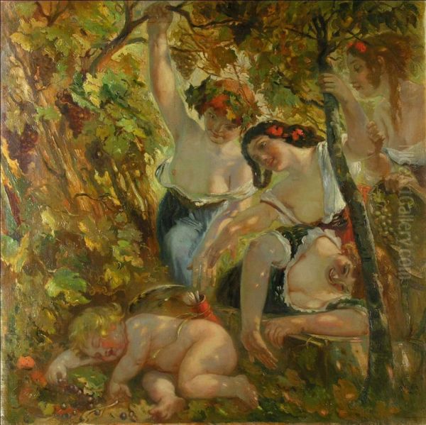 Der Trunkene Amor Oil Painting by Rudolf Koselitz