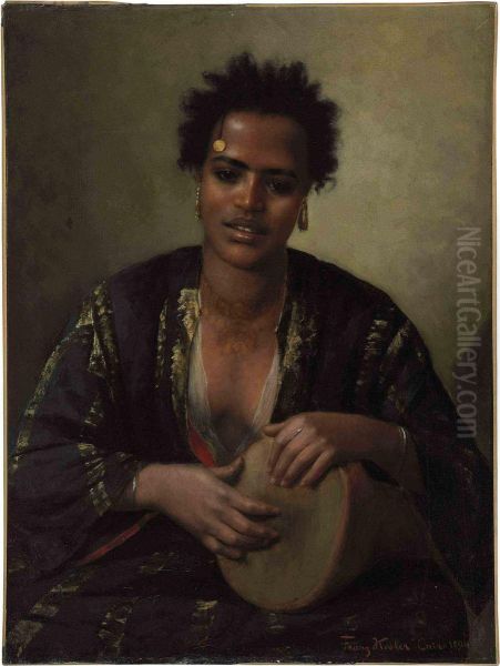 A Nubian Beauty Oil Painting by Franz Xavier Kosler