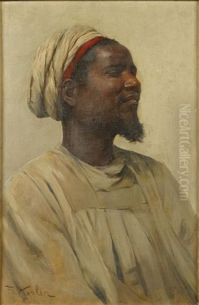 Portret Van Een Afrikaanse Man Oil Painting by Franz Xavier Kosler