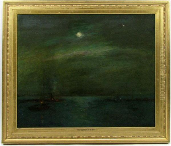 Moonlight Oil Painting by Frederick William Kost