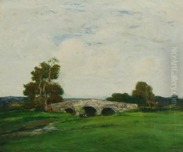 Long Island Landscape Oil Painting by Frederick William Kost