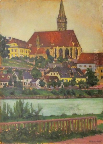 Varoskep Oil Painting by Gyula Kosztolanyi Kann