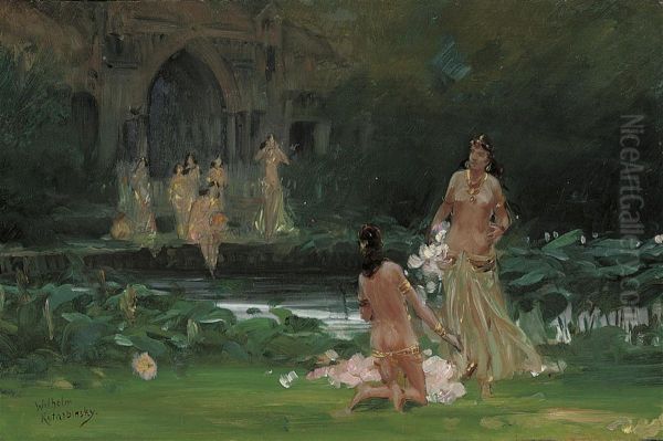 Bathers Oil Painting by Vasili Aleksandrovich Kotarbinskii