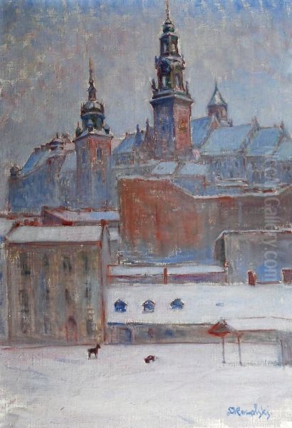 Mroz. Widok Na Wawel Oil Painting by Leon Kowalski