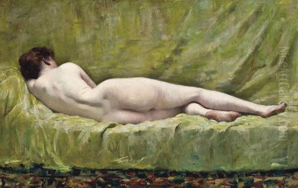 Reclining Nude Oil Painting by Leopold-Francois Kowalsky