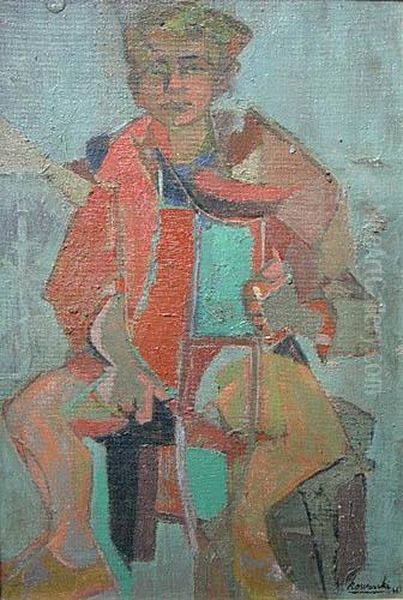 Portret Chlopca (1946) Oil Painting by Felicjan Szczesny Kowarski