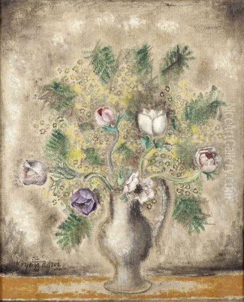 Fleurs Dans Un Vase Oil Painting by Sei Koyanagui