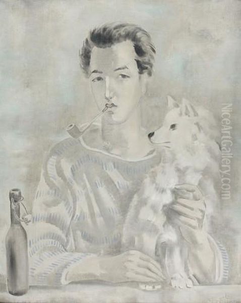 L'homme Au Chien Oil Painting by Sei Koyanagui