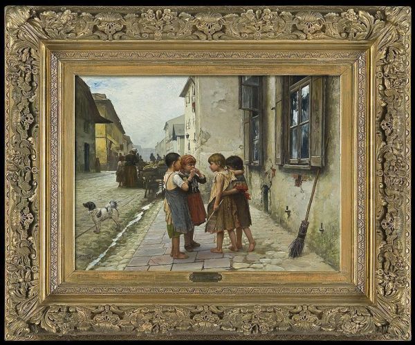 In The Street. Jealousy Oil Painting by Anton Kozakiewicz