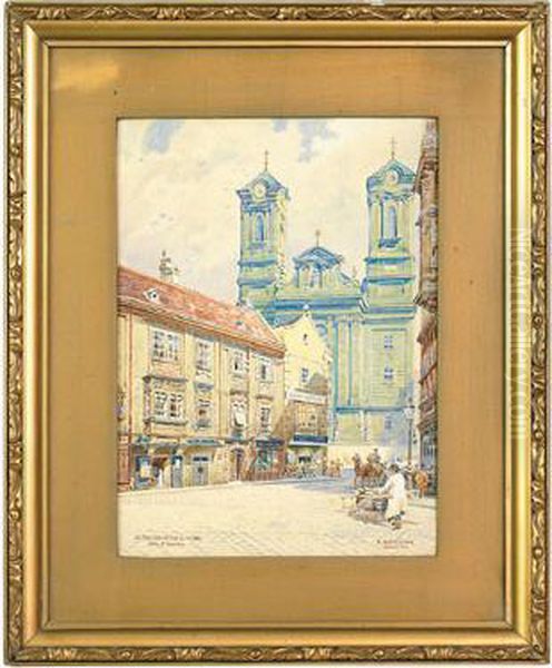 Ulrichskirche In Wien Oil Painting by Sandor Kozeluh