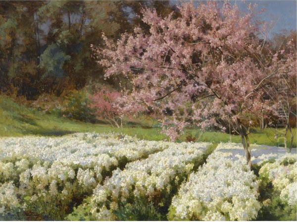 Spring Blossom Oil Painting by Josif Evstaf'Evic Krackovskij