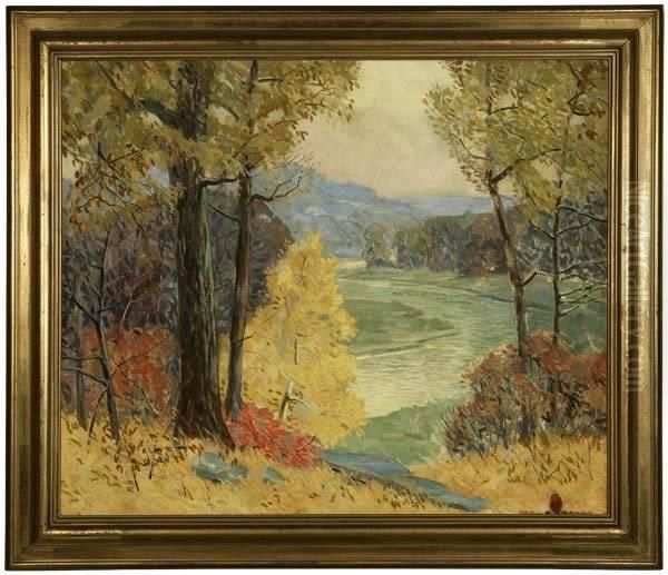 Autumn In Ozarks Oil Painting by Carl Rudolph Krafft