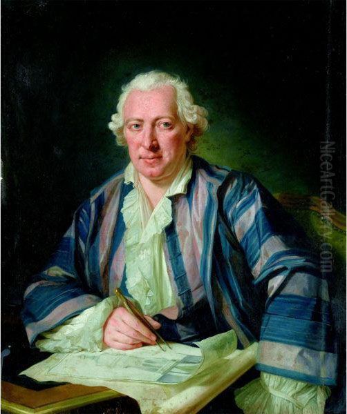 Portrait D'un Architecte Oil Painting by Per I Krafft