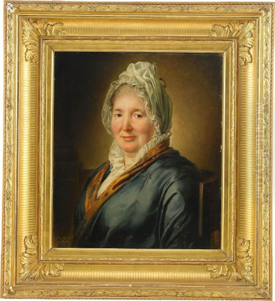 Portratt Forestallande Christina Elisabeth Hjorth Oil Painting by Per Ii Krafft