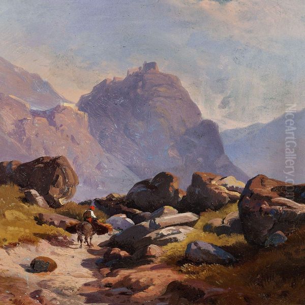 View From The Tyrol Oil Painting by Frederik Kraft