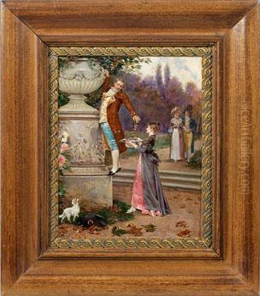 Der Blumenkavalier Oil Painting by Charles Louis Kratke