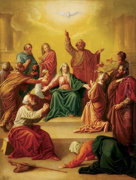 Pentecost Oil Painting by Emmanuel Kratky