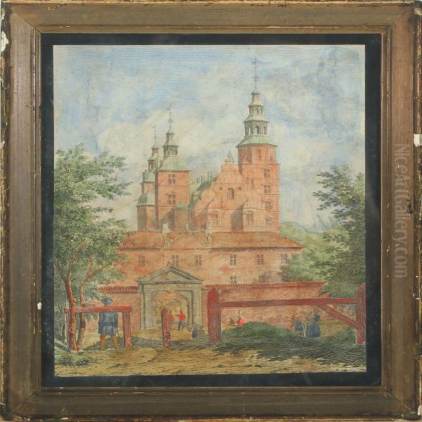 Sceneries From Rosenborg Castle Oil Painting by Fritz Kraul