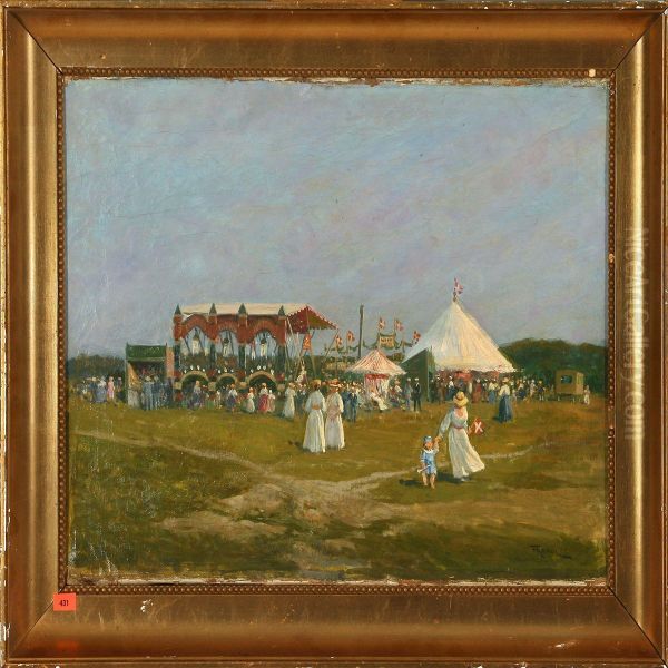 Summer Festival At Fakseladeplads 1908, Denmark Oil Painting by Fritz Kraul