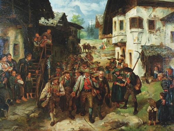 Scena Historyczna Oil Painting by August Kraus